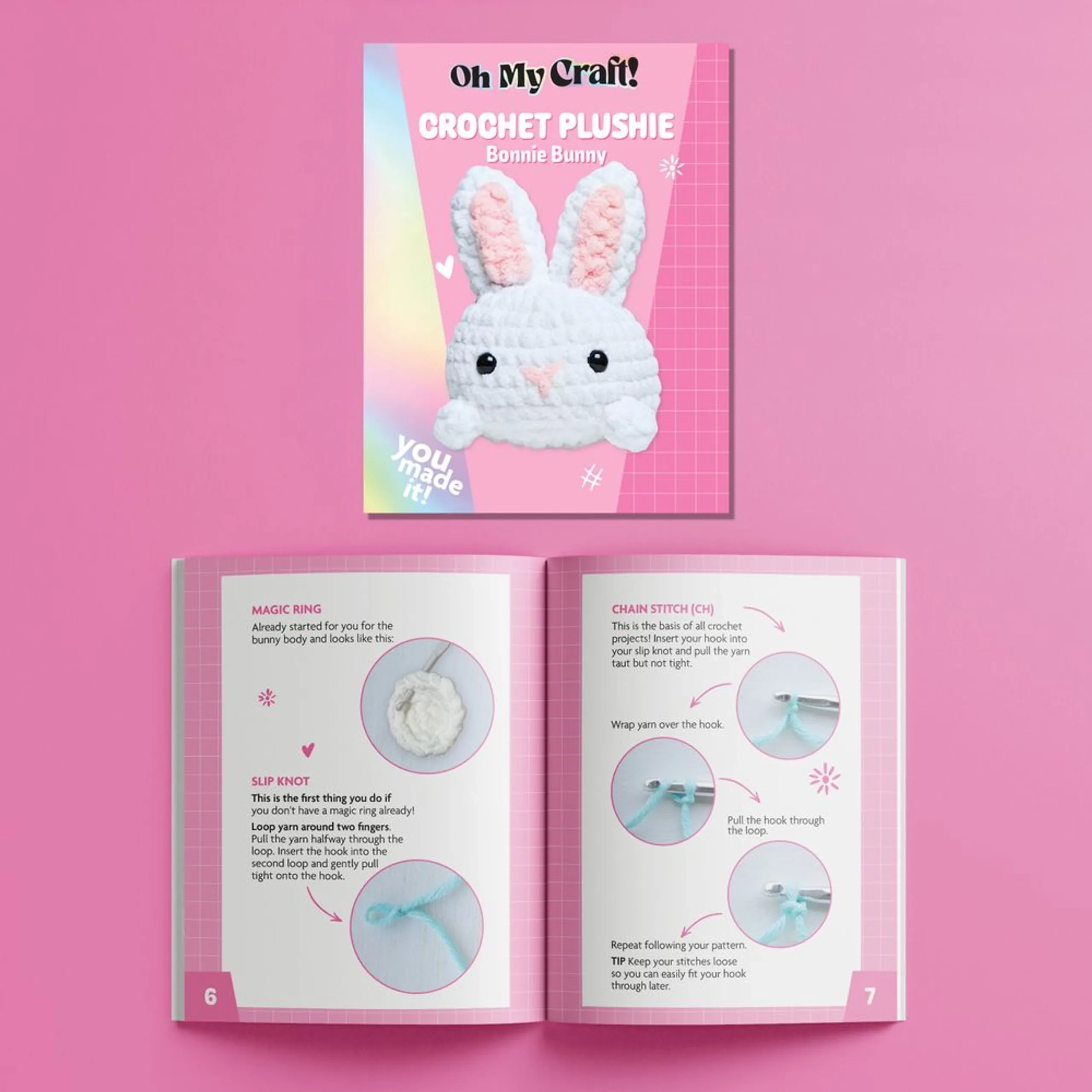 Oh My Craft! Crochet Plushie Craft Kit - Bonnie Bunny