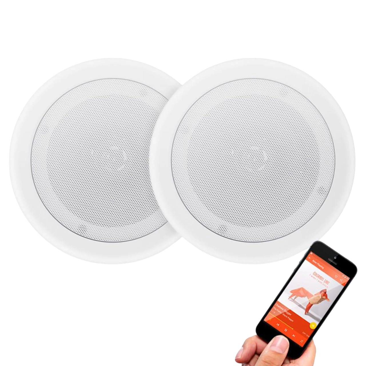 Pyle Pair 8" Bluetooth Flush Mount In-wall In-ceiling 2-Way Universal Home Speaker System - 250 Watts