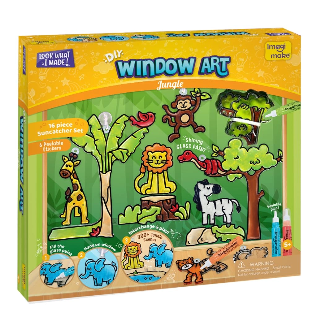 SurveyNo.371/A/3-4&5,GalaNo.02-03,101-03,202-03LotusIndustrial Park,Vasai Palghar,Maharashtra,401208, Imagimake Play Solutions Pvt Ltd Window Art Jungle - 38 piece(s)