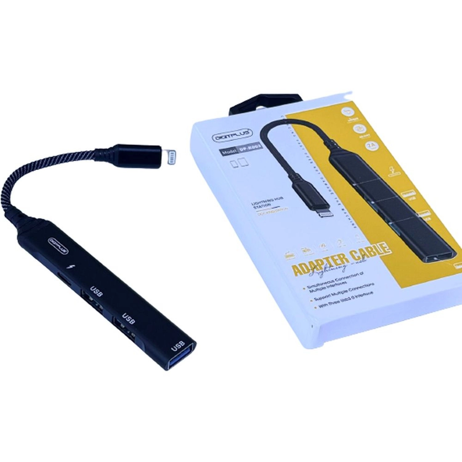 DIGITPLUS Lightning Hub - 4 Port Black