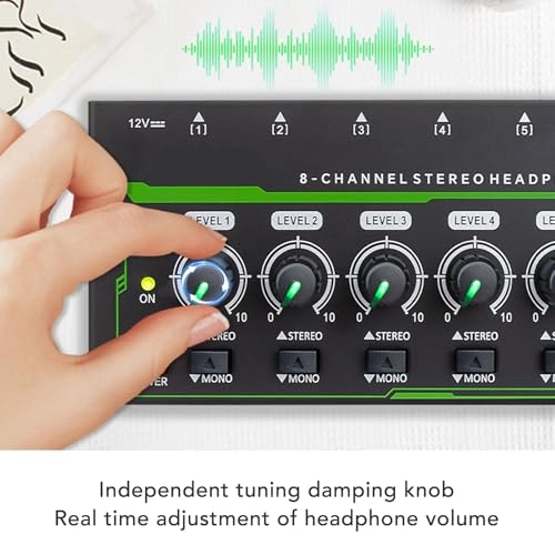 8 Channel Headphone Amplifier - Metal Independent Volume Control