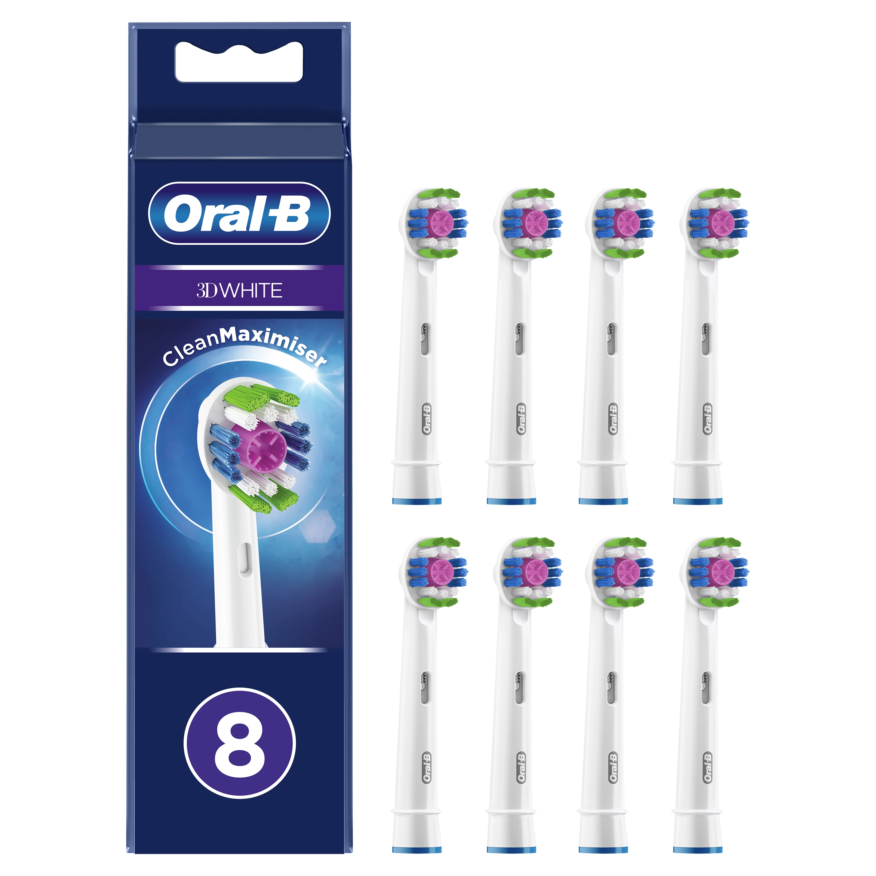 Precision Clean - Pack of 8 Toothbrush Heads White
