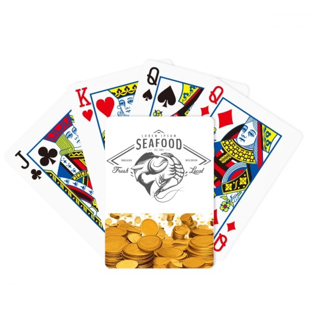 no/no Seafood Fish Marine Organism Gold Playing Card - multicolor