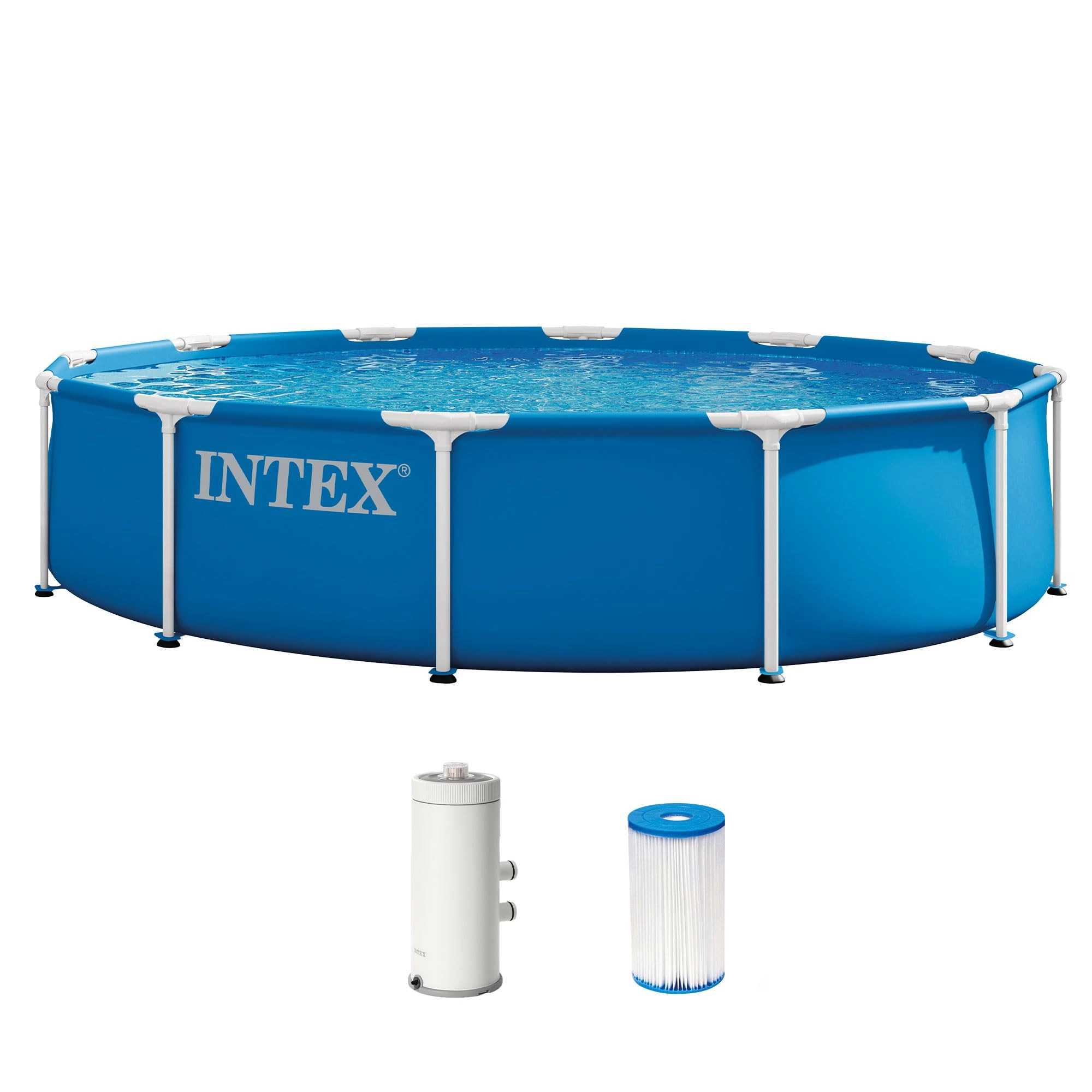 Metal Frame 12 ft x 30 in Above Ground Pool - 1718 Gallons