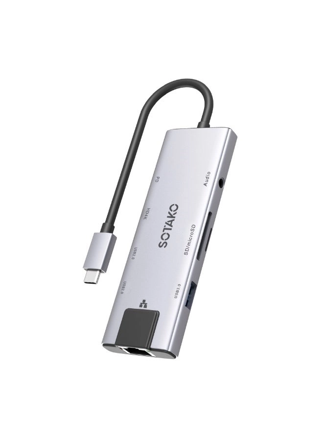 SOTAKO 9-in-1 USB C Hub - 4K HDMI 100W PD Ethernet