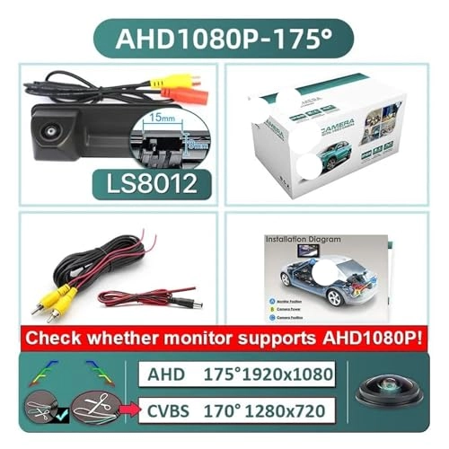 Rear View Camera Fisheye - Night vision Wired 1080P