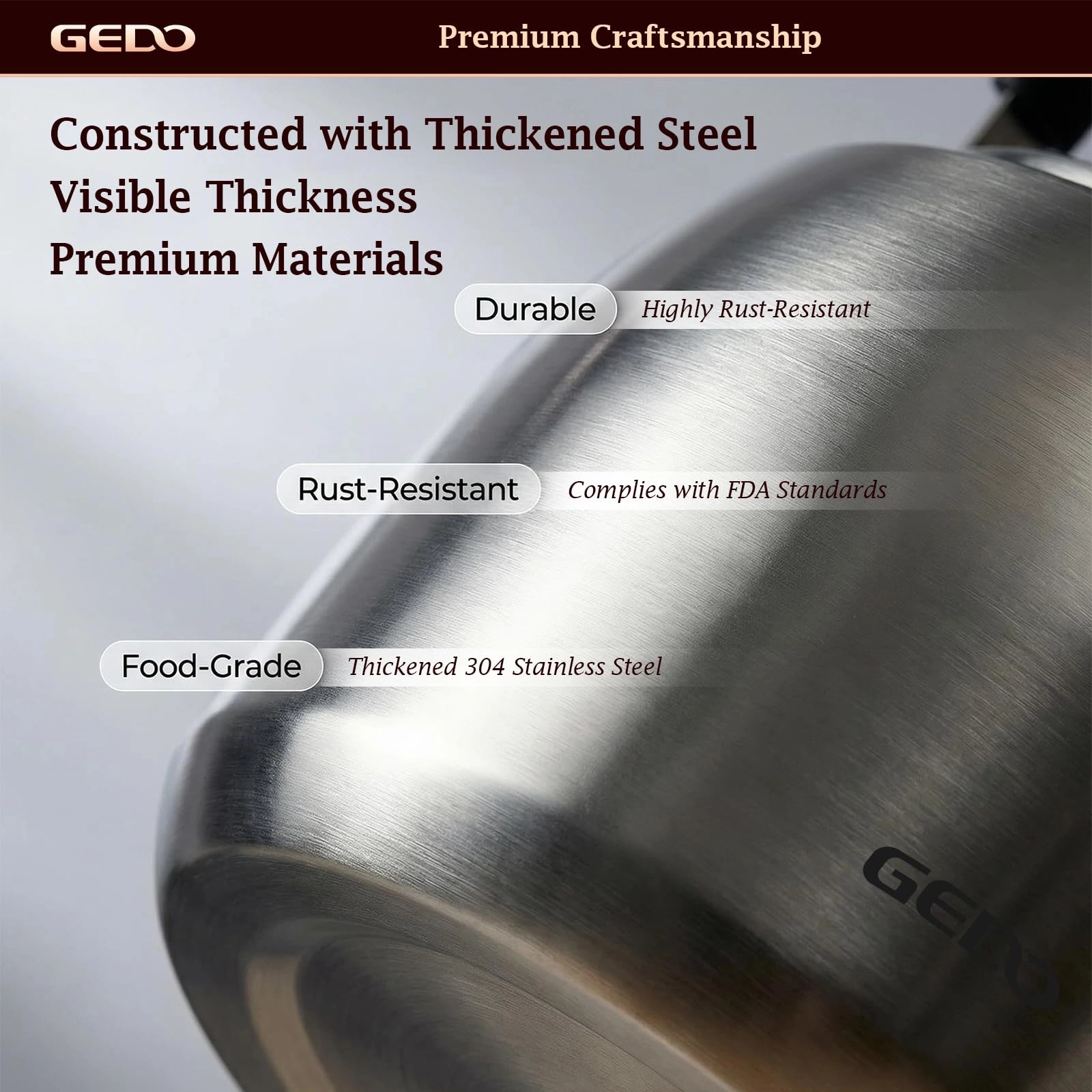 Stainless Steel Whistling Tea Kettle - 6 Liters