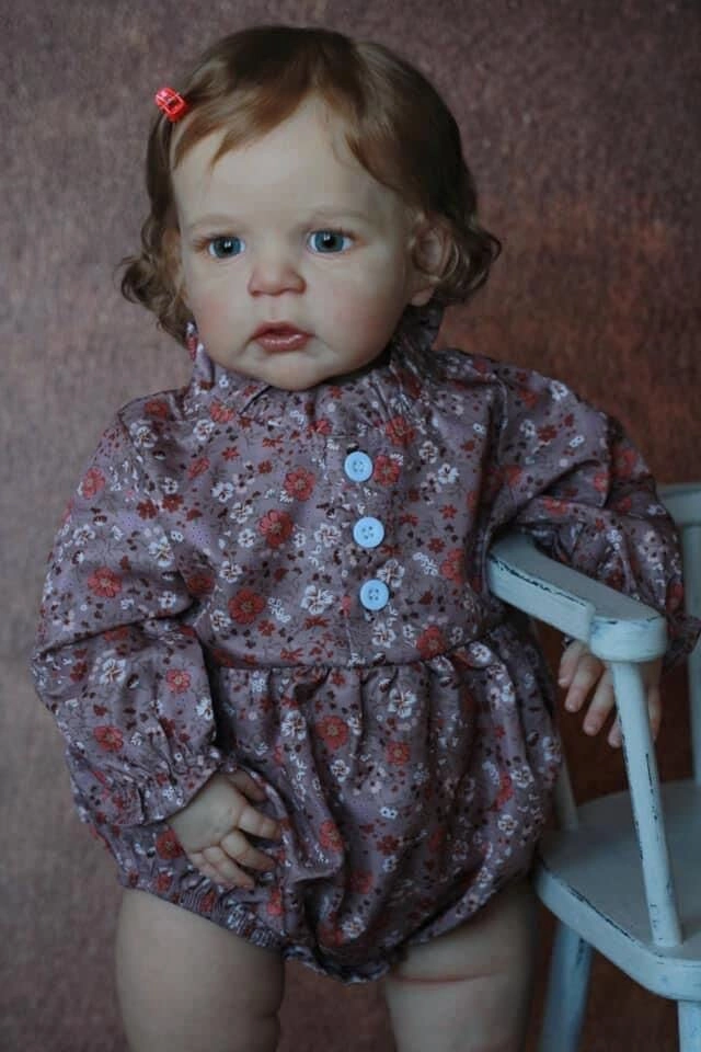 Sandie Reborn Baby Doll - 26 Inch 6 Month Silicone Vinyl Toddler Girl Brown Eyes