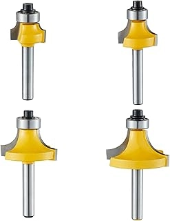 Yueqing Zhongji Roundover Edging Router Bit Set - 1/4-Inch 4 Pack