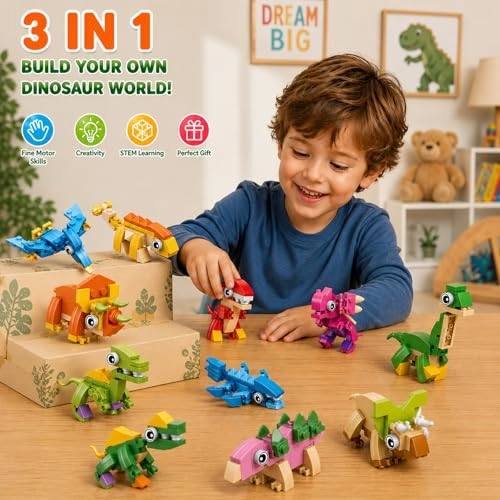 Mini Building Blocks Set - Dino 12pcs
