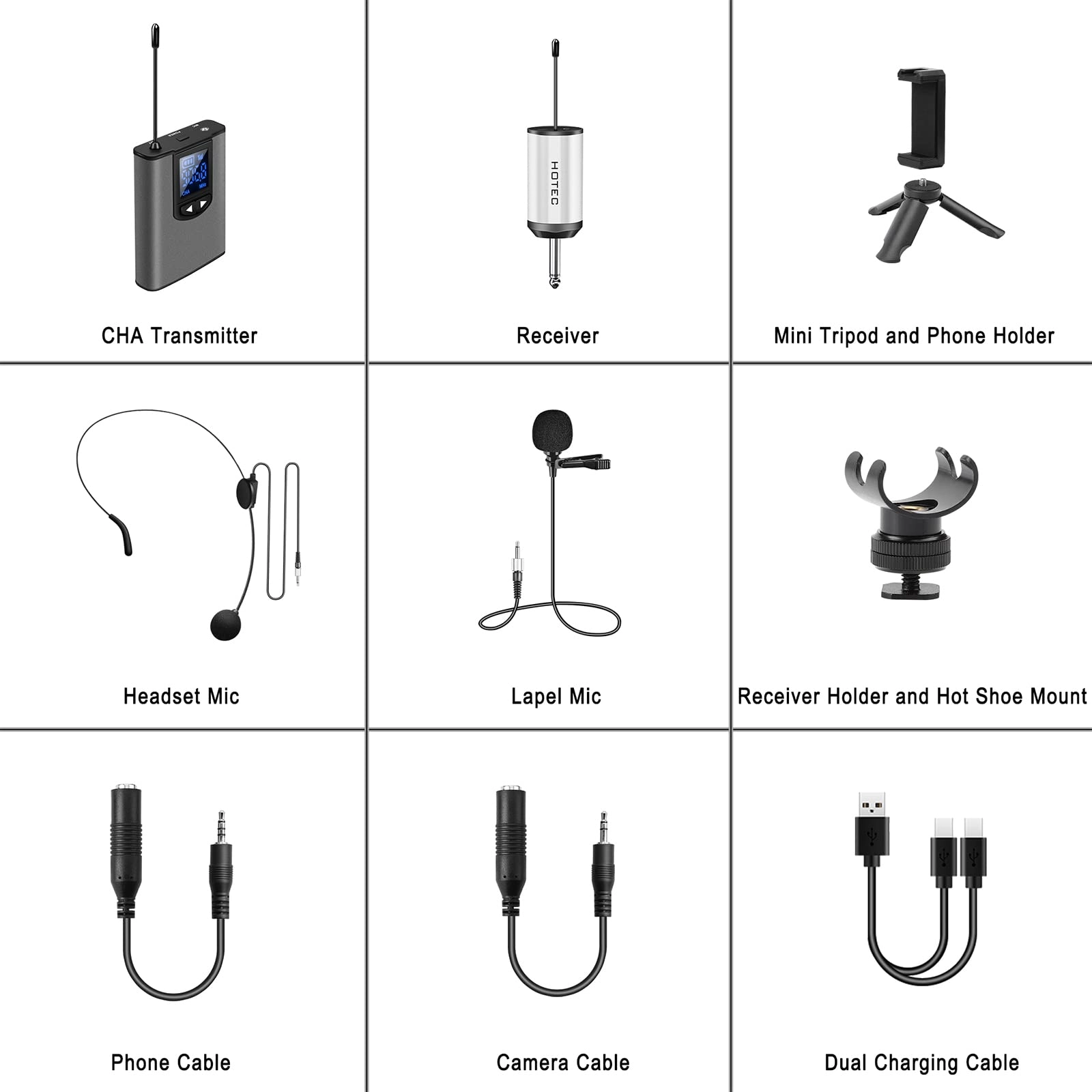H-U05 - one Headset mic and one Lapel mic UHF