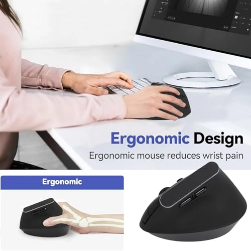 Vertical Mouse - 2.4G Wireless Bluetooth 5.2