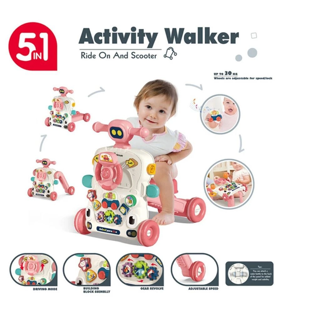 5 in 1 Baby Walker - Musical Keyboard Blue