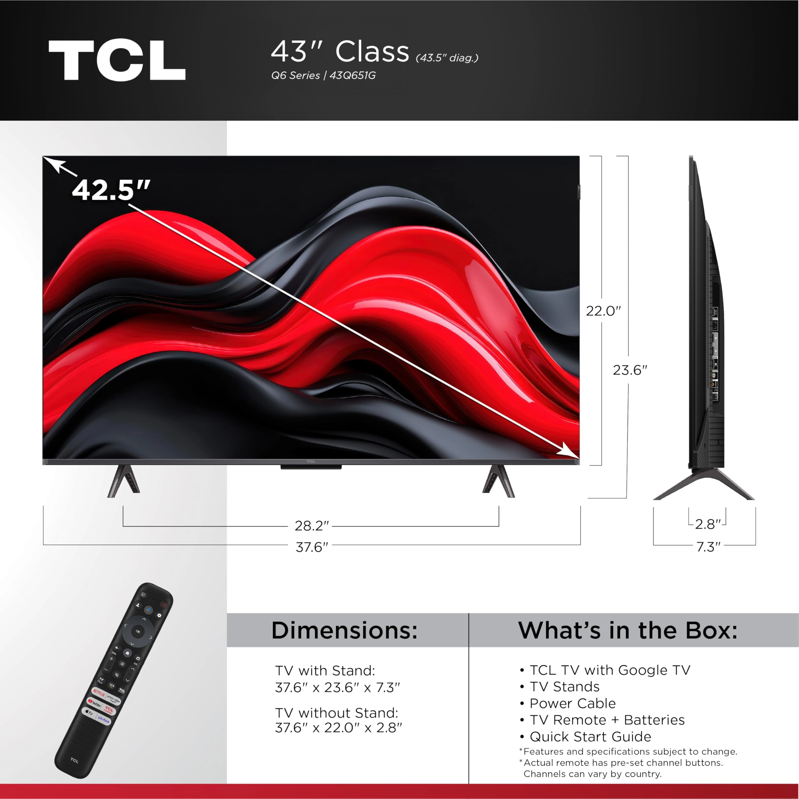 43Q651G - 43 inches