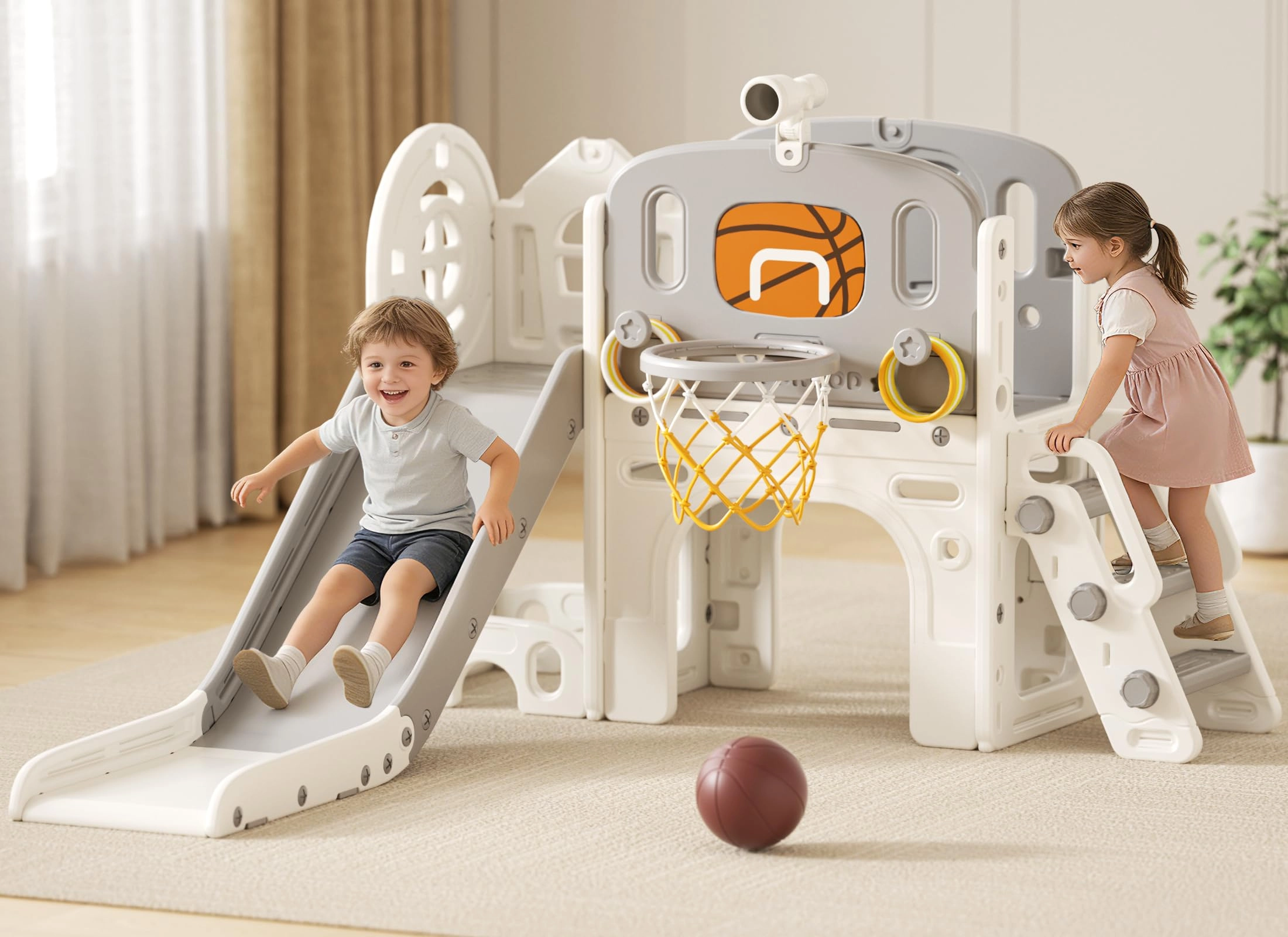 8 in 1 Toddler Slide Set - Blue Gley 60.2"L x 73.2"W x 43.7"H