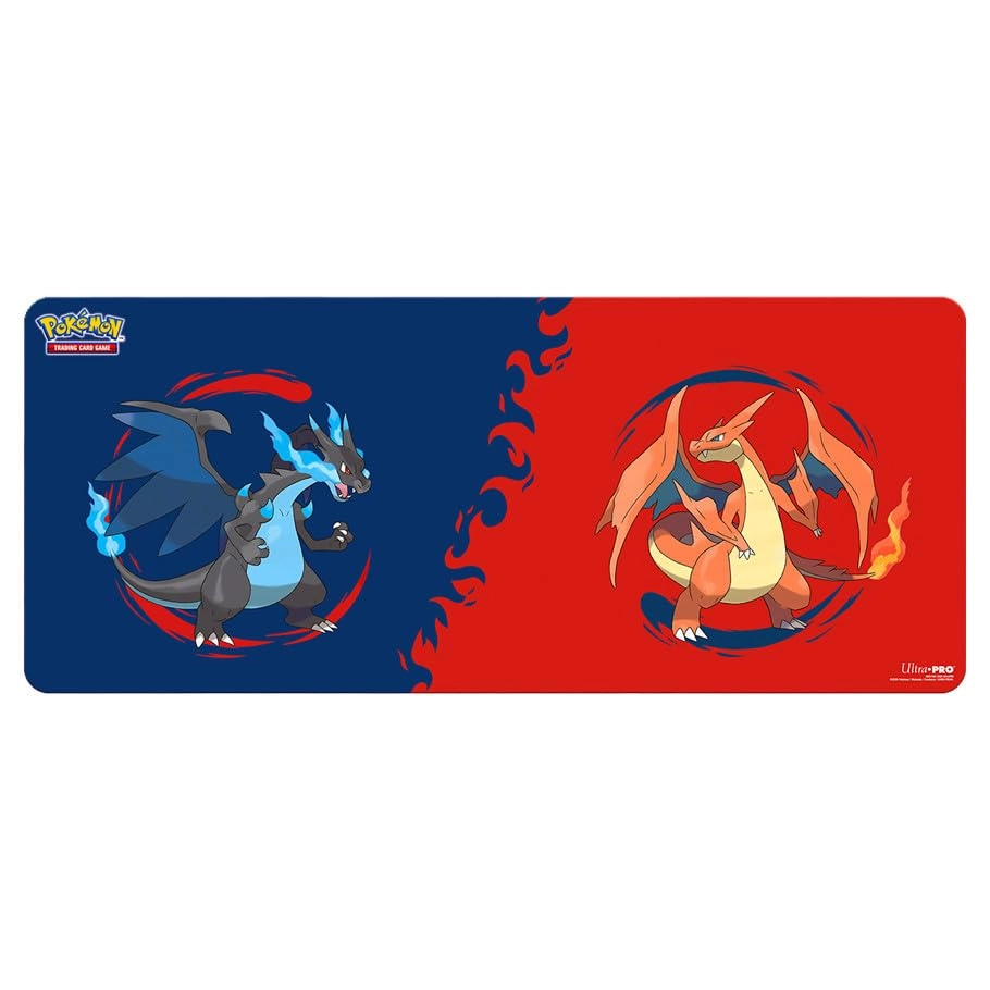 Ultra PRO Mega Charizard X & Mega Charizard Y Playmat - 72" x 30" Non-slip rubber backing