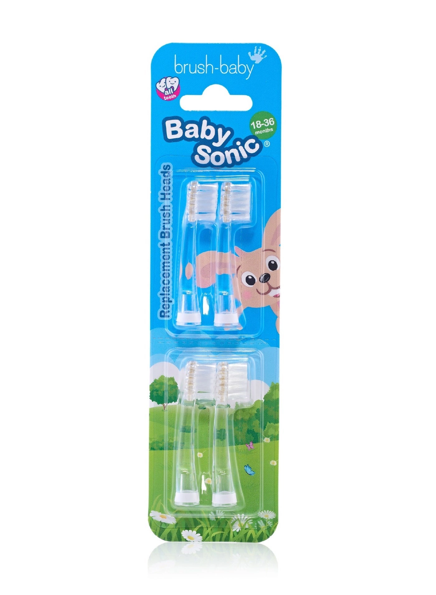BrushBaby BabySonic Replacement Brush Heads - 18-36 months 4 Pack