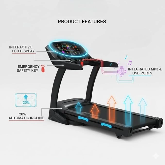 Heavy Duty Motorized Treadmill - 8.0HP 520 × 1500mm