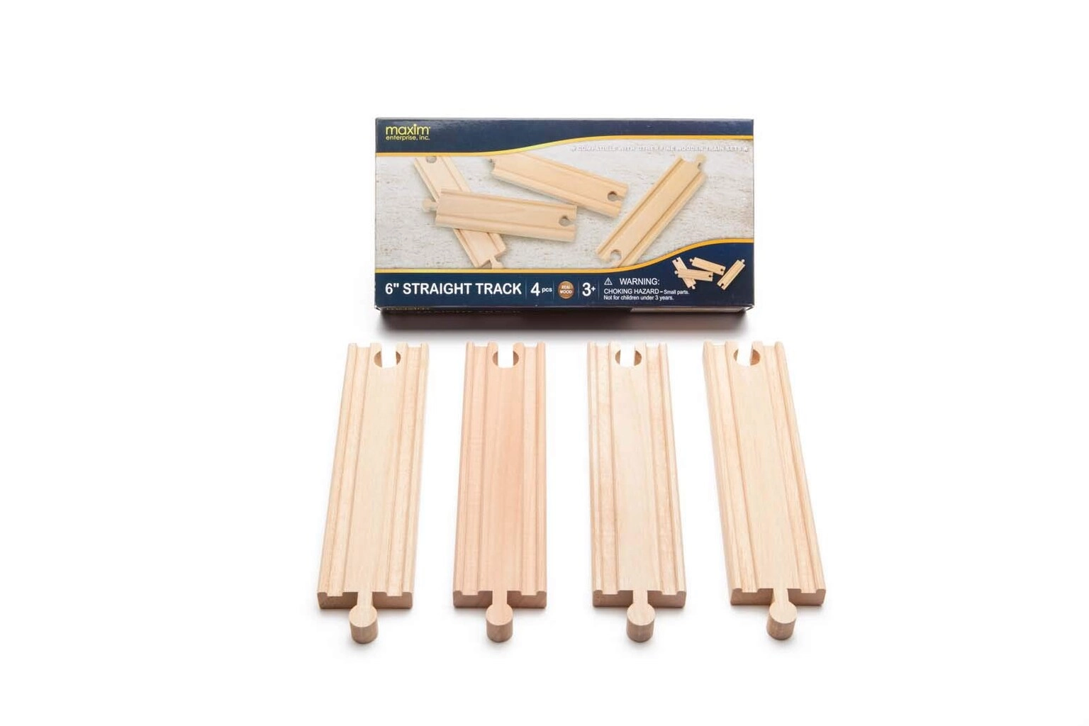 maxim enterprise, inc. Wooden Train Track Set - 6" 4 Pack