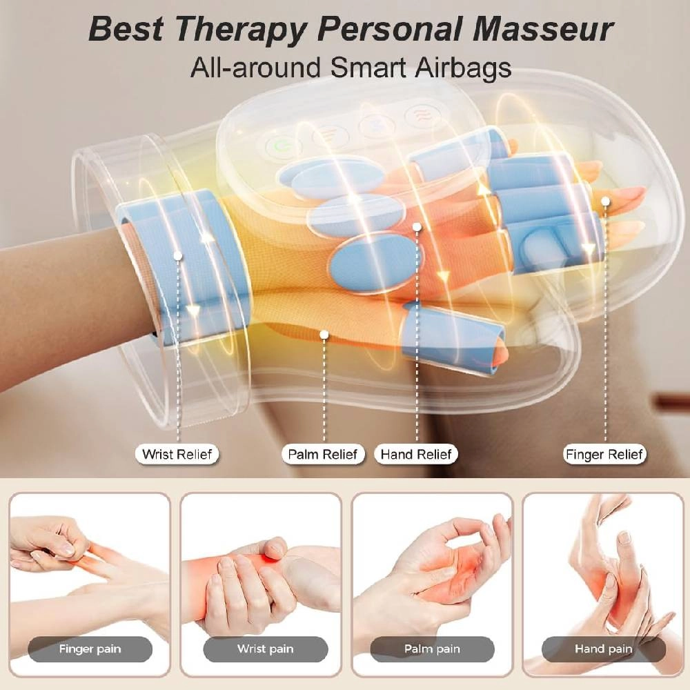 Hand Massager - Heat Compression 3 Modes 5 Intensities