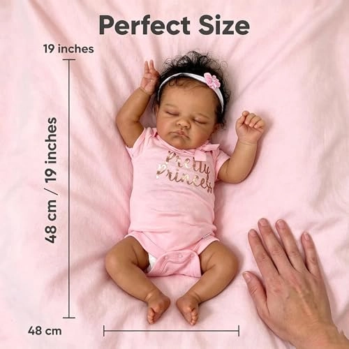 Reborn Baby Doll - 20 inches Vinyl Black Ages 3+