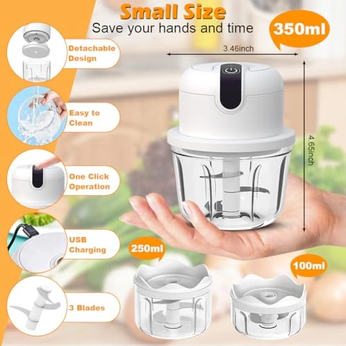 Onion Chopper - 0.35 Liters USB rechargeable