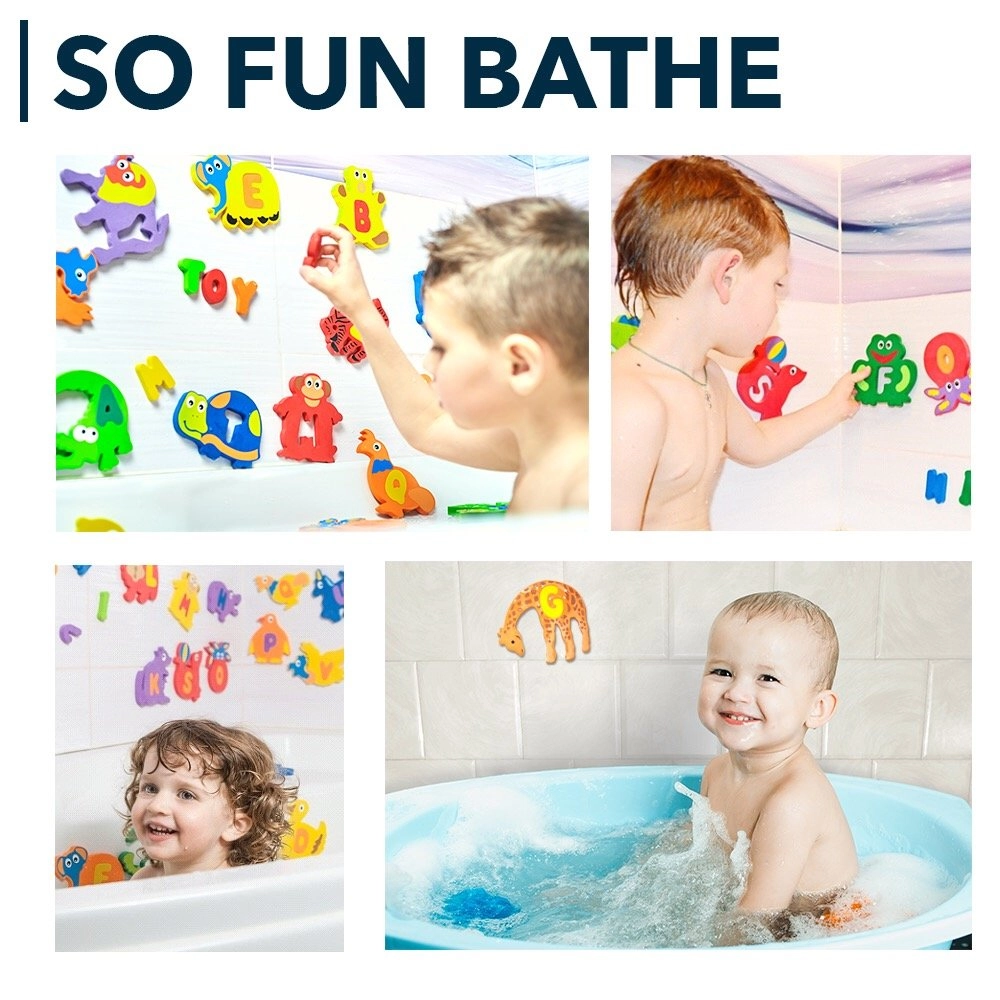 Bath Foam Alphabet Letters - Set of 52 Pcs Toy Organizer Non-Toxic