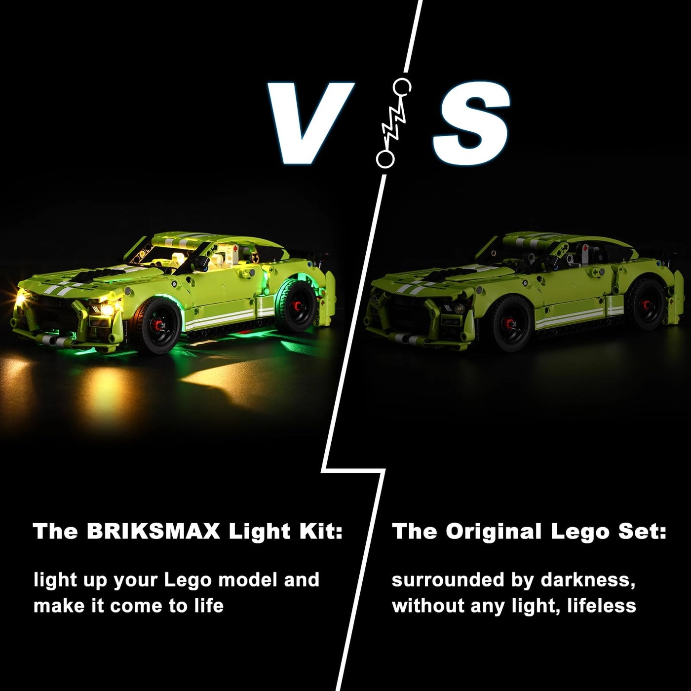 Led Lighting Kit For Techinc Ford Mustang Shelby Gt500 - Compatible With Lego 42138