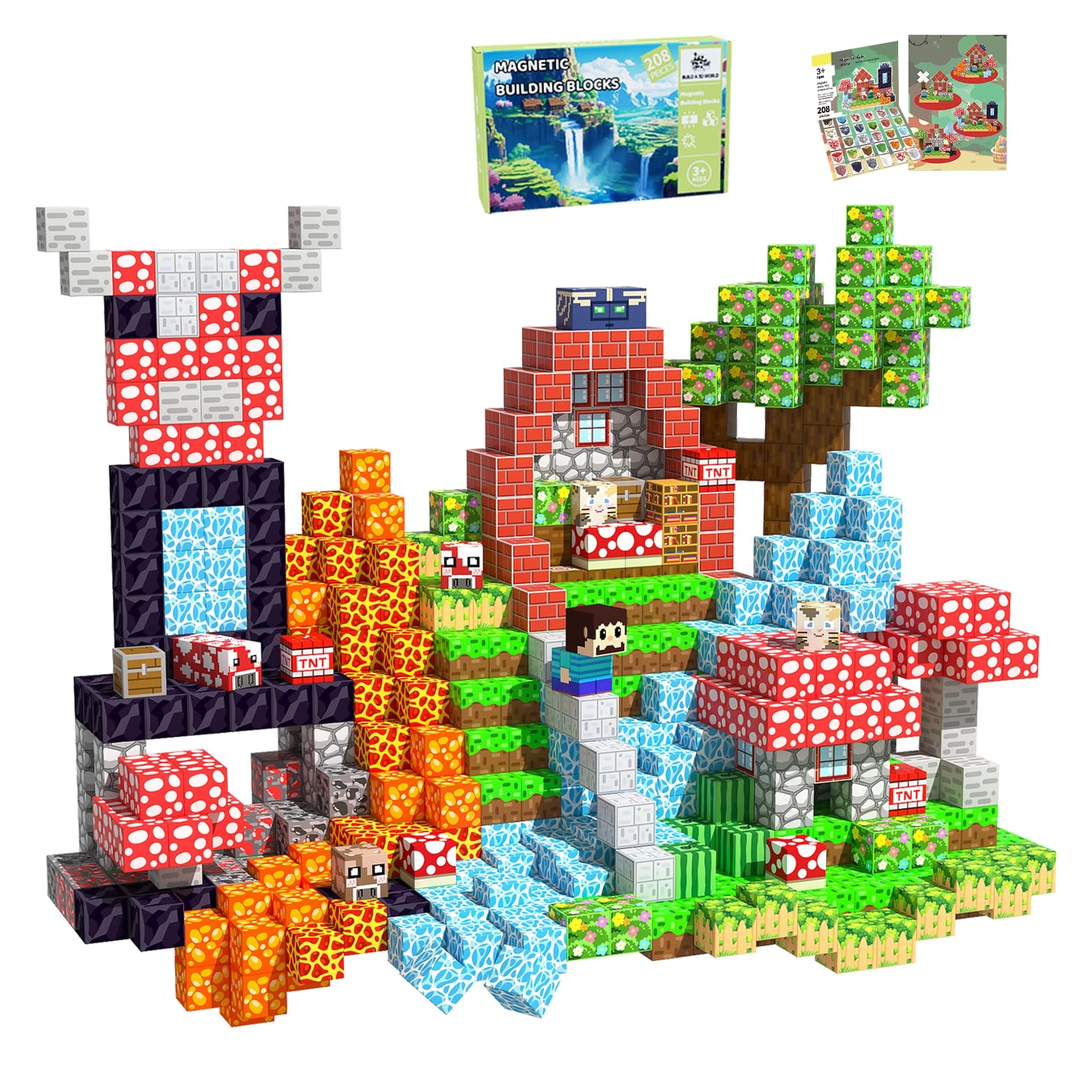 SSAWER Magnetic Blocks - 208pcs