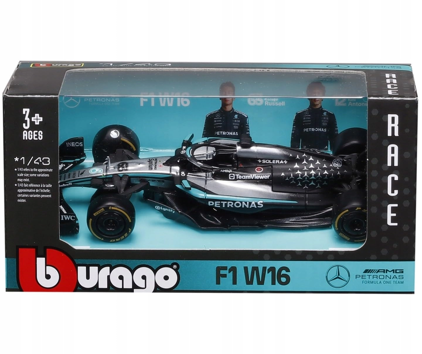 BBURAGO Mercedes-AMG W16 #63 Russell - 1:43 Die-cast