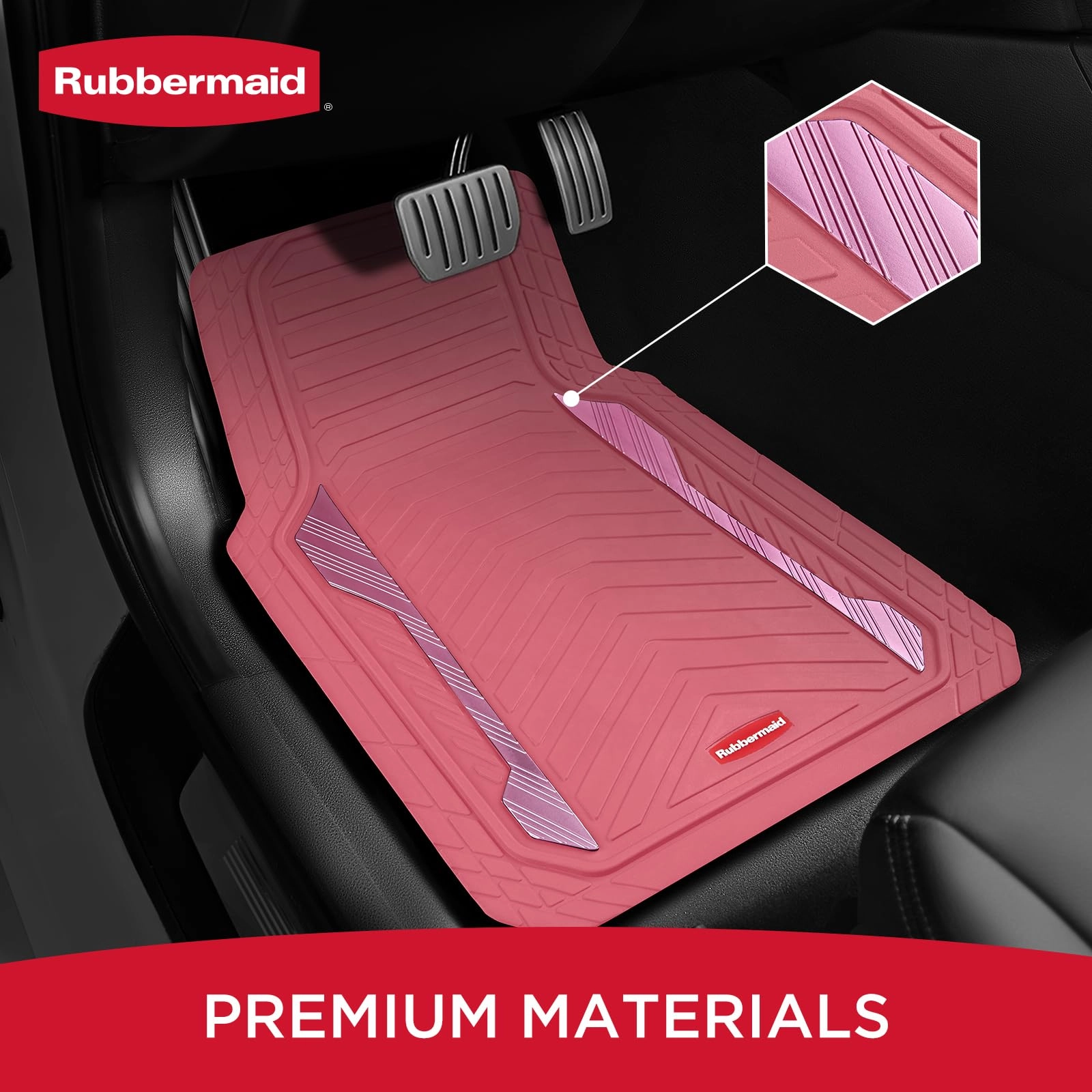 Car Floor Mat - Pink & Silver Universal Fit All-Weather