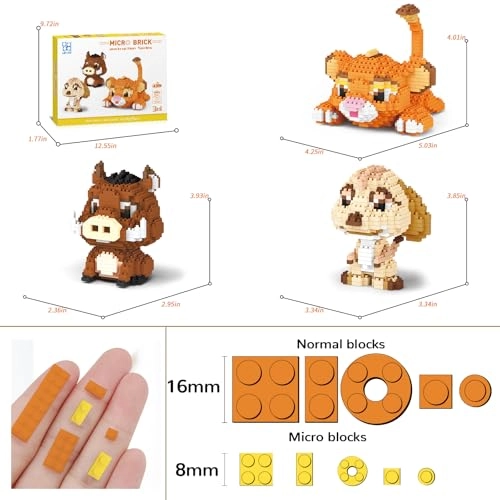 Building Sets 7157A (YC453) - Micro-brick Lion Warthog Meerkat