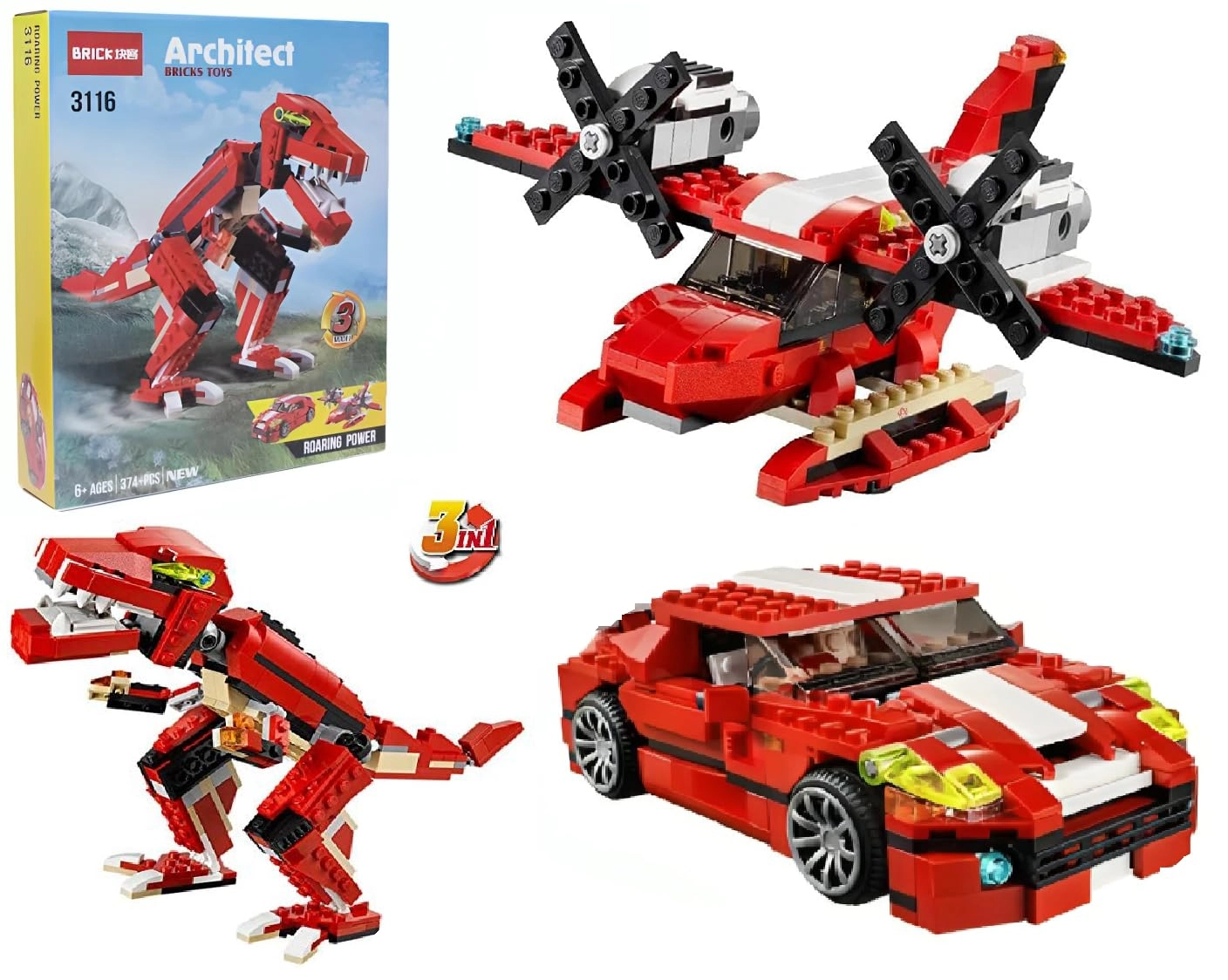 Umadiya Roaring Power Architect - Building Blocks 374 pcs