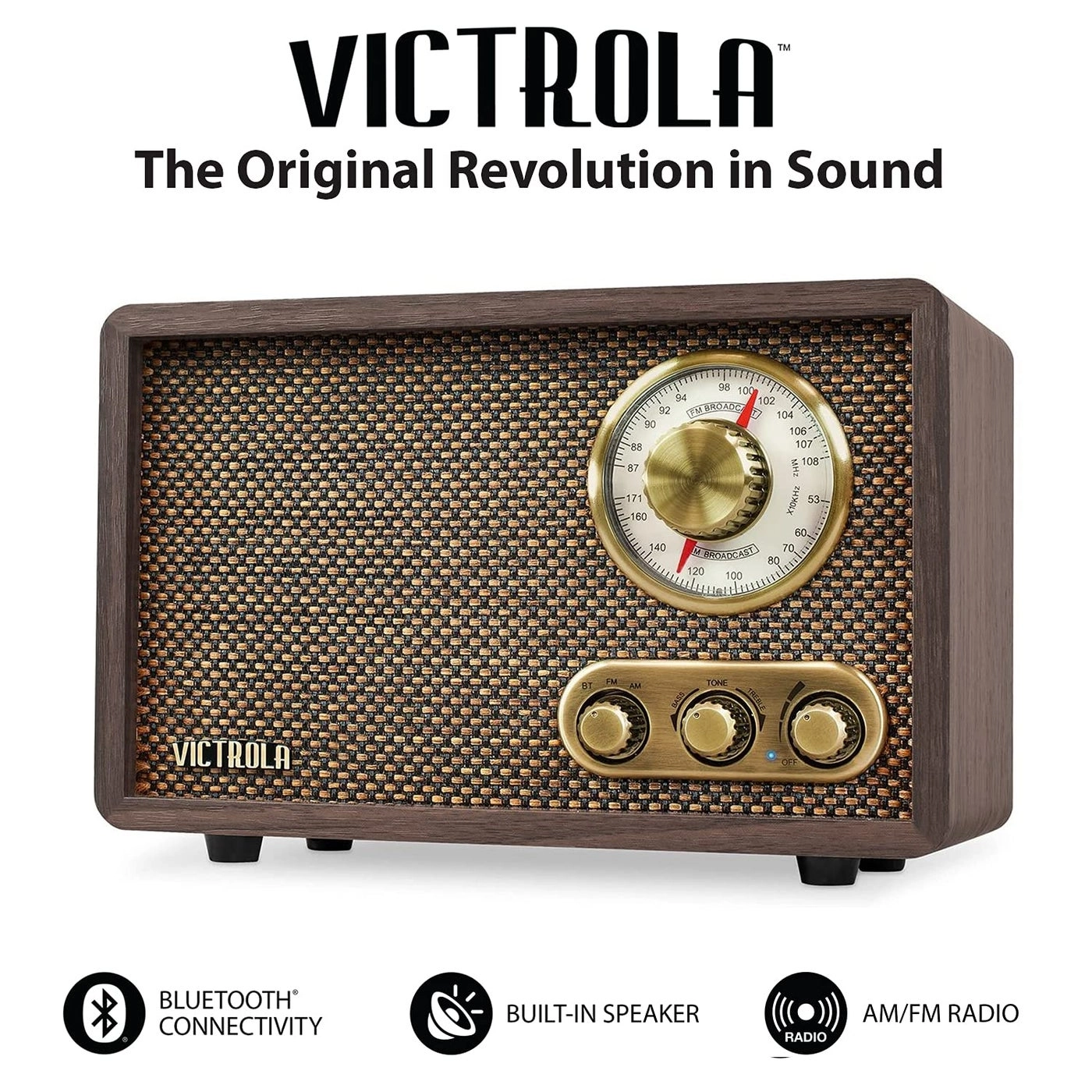 Retro Wood Bluetooth AM/FM Radio