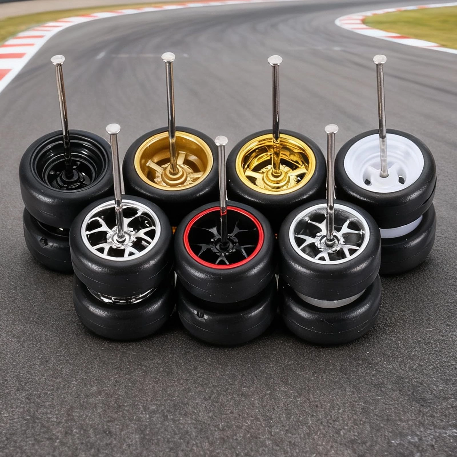 Wheels and Tires Set - 8.0 count 1/64