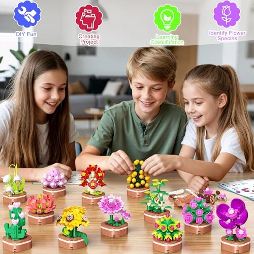 Flower Succulent Building Blocks Set - 1001 pcs Botanical