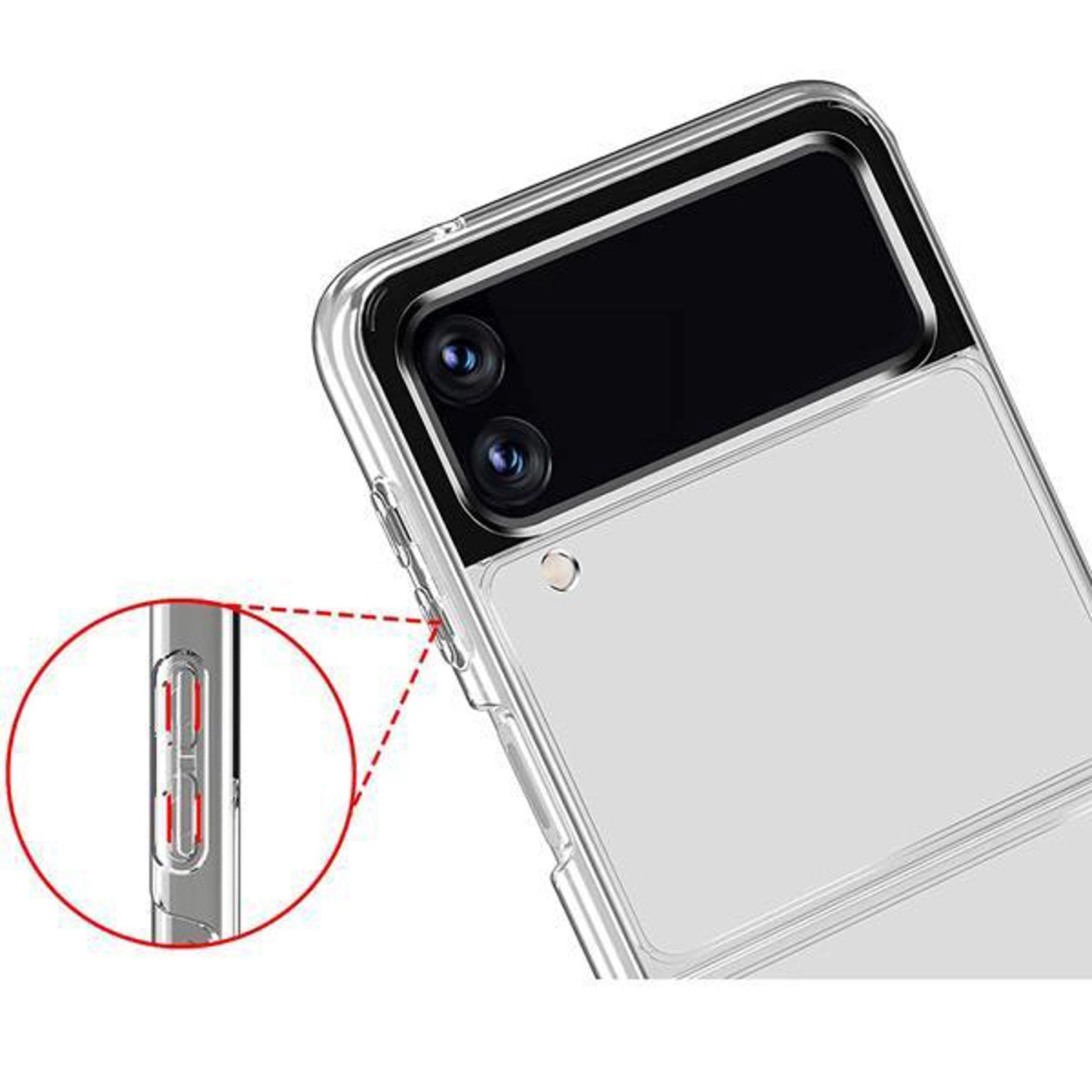 Z Flip 4 Transparent Cover for Samsung Z Flip 4