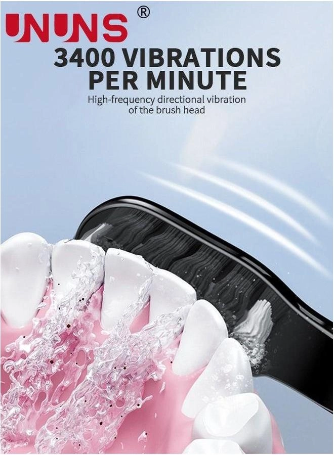 Ultrasonic Electric Toothbrush - 5 Modes USB Rechargeable 4 Replacement Brush Heads