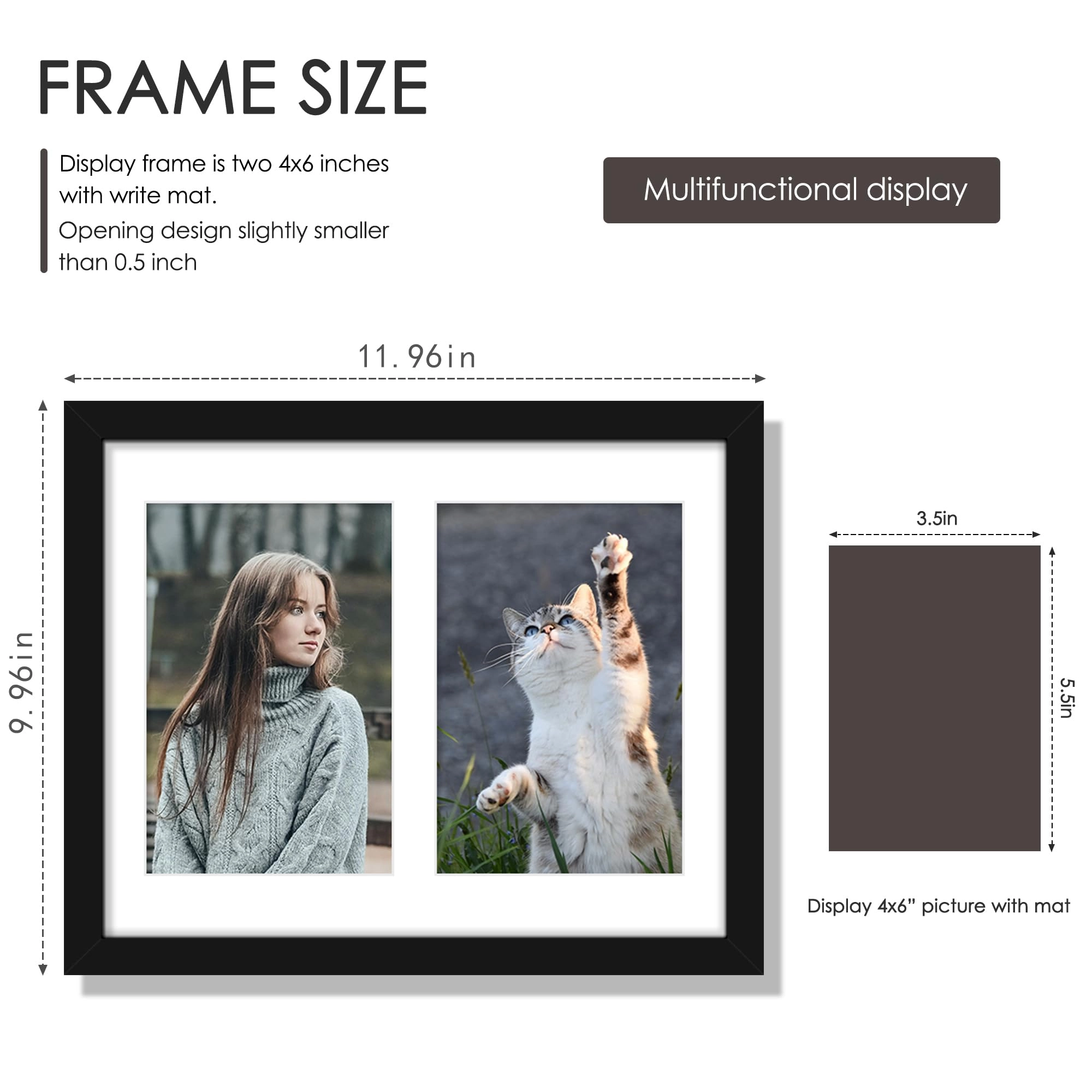 Double Picture Frame - 8x10 Two 4x6