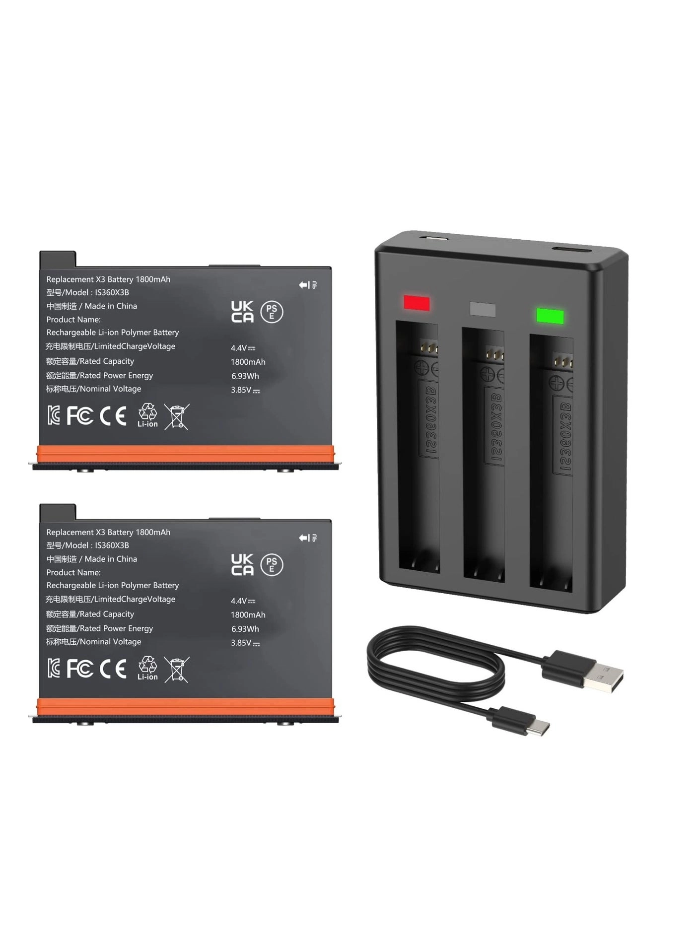 IS360X3B - 1800mAh + 3-Channel Fast Charge Hub