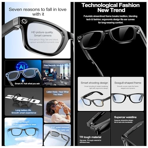 AI Camera Smart Glasses - IP65 260mAh