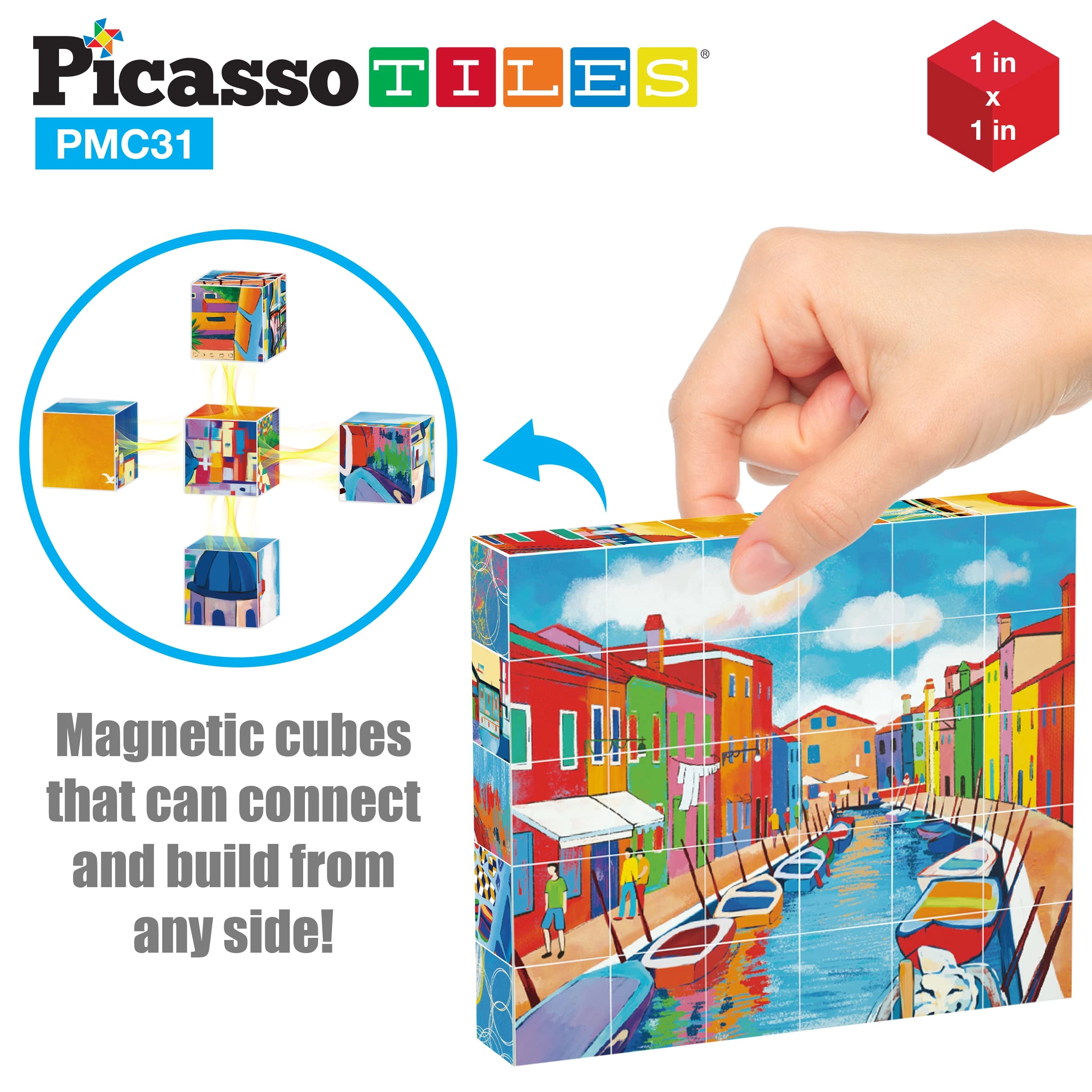 6-in-1 World Famous Painting Puzzles Magnetic Cubes - 6-in-1 Famous Art 31 pcs