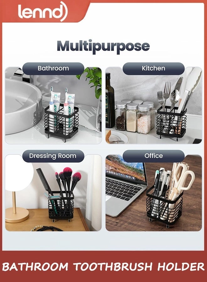 Toothbrush Holder - Wall Mounted and Countertop 2 Slots