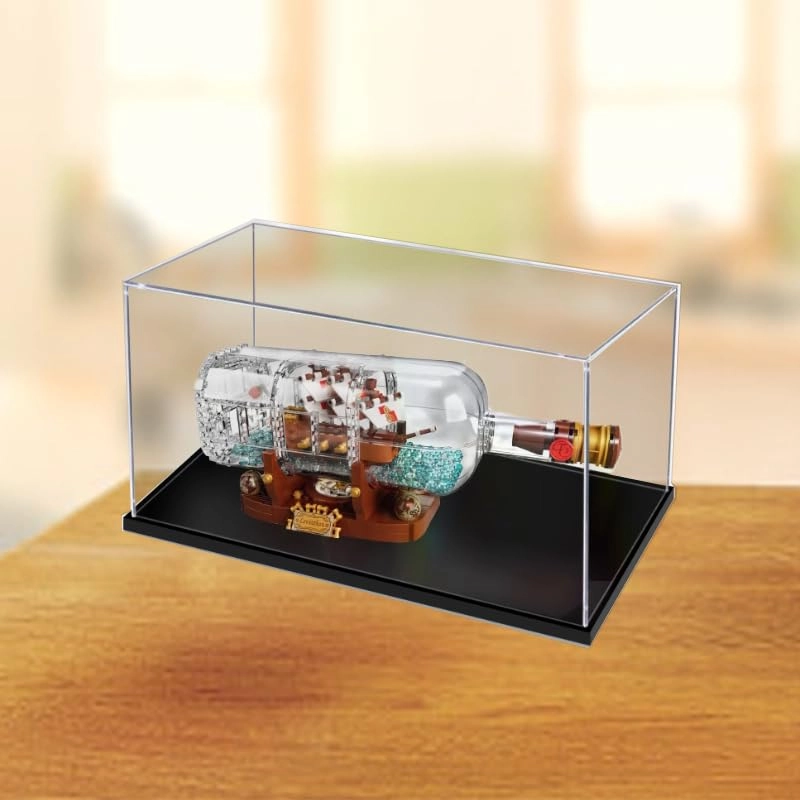 Acrylic Display Case for LEGO Ideas 21313 - 3mm Wood-Plastic Composite base