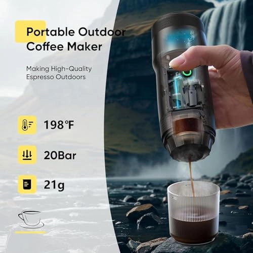 Portable Espresso Machine - 20-Bar 7500mAh USB-C