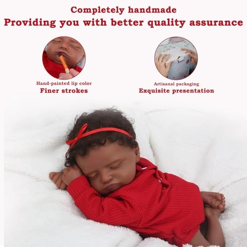 Reborn Baby Doll - 18 Inch African American Sleeping Newborn Ages 3+