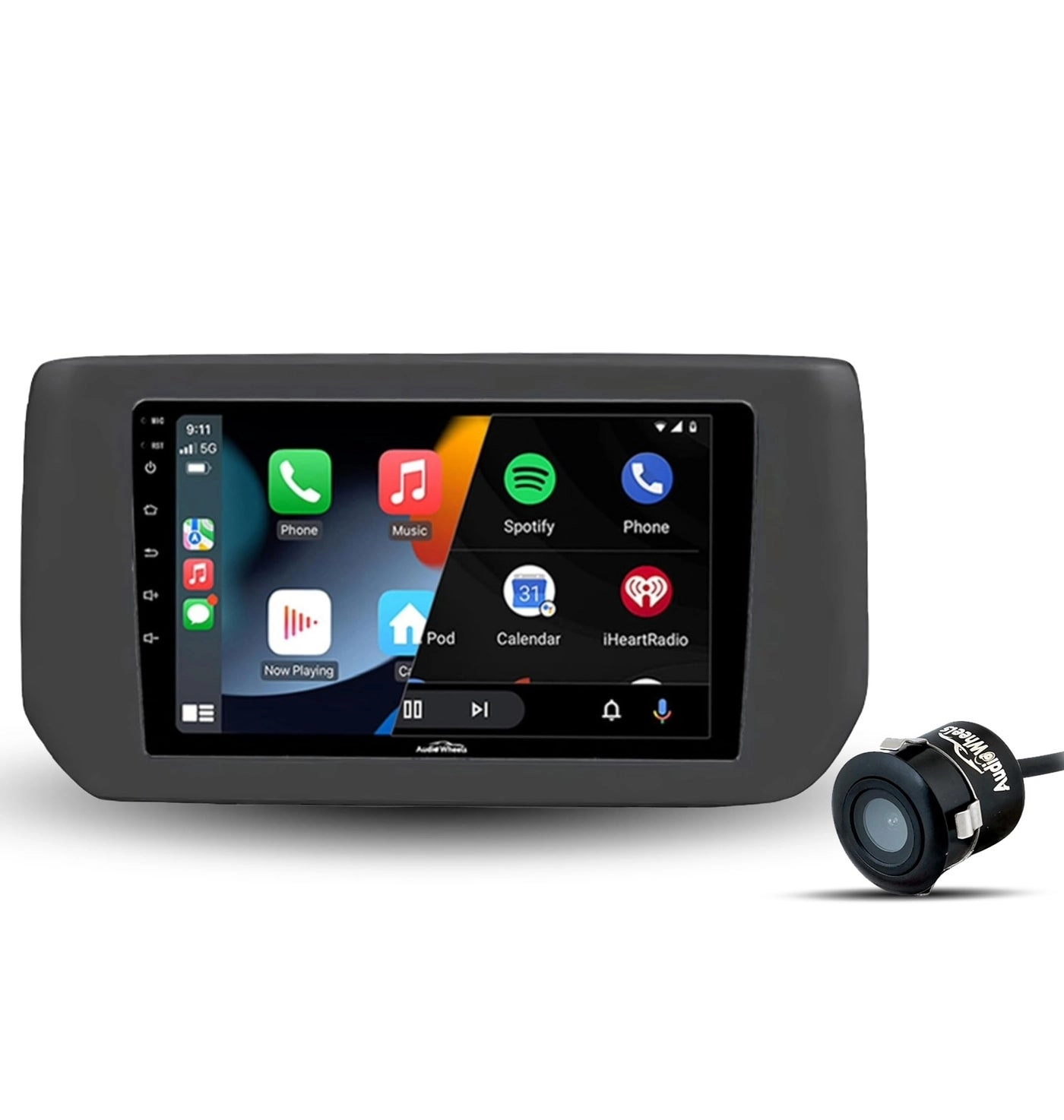 Audio Wheels Swift Dzire - 9-inch + AHD Camera + Dashboard Frame + Socket