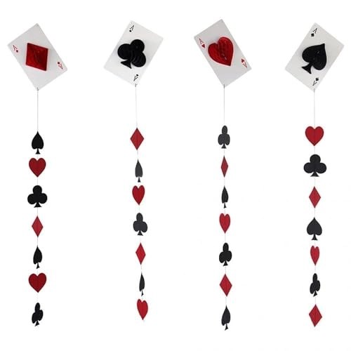 Casino Hanging Party Decorations - 4pcs Game Night