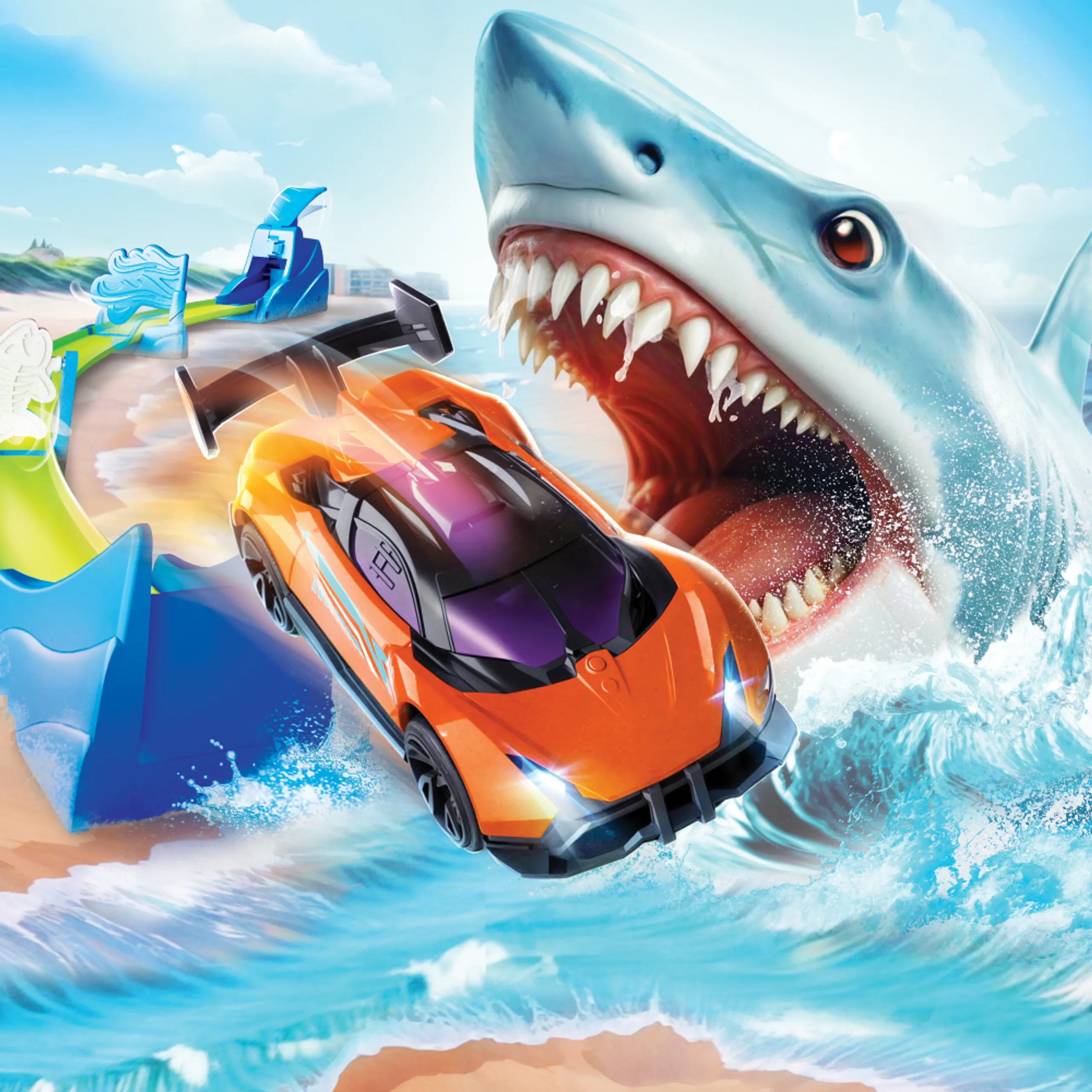 Shark Launcher Track Set - 115 cm track Metal car