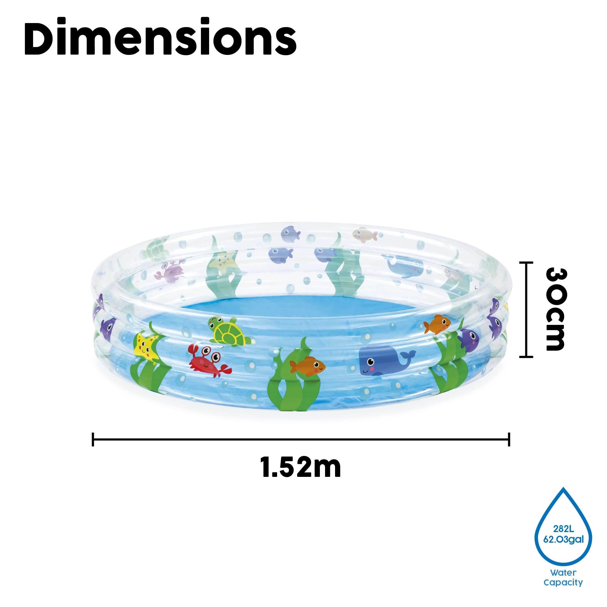 3-Ring Summer Colors Paddling Pool - 1.52 m 317 L